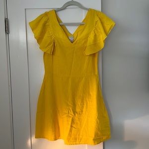 Yellow linen dress